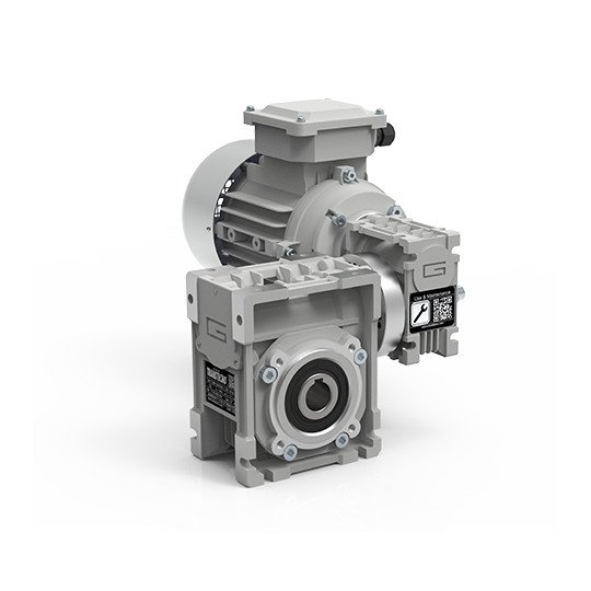 Motoréducteur Roue et Vis CMM063/130 i1200 Ø45 taille 63 4pôles 0,25Kw IE1 B14