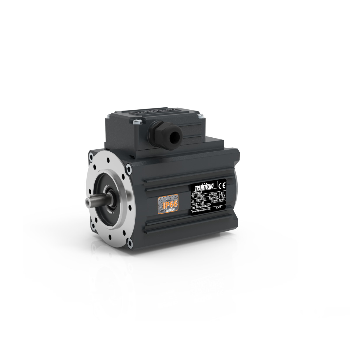 Moteur Triphasé 0.04Kw Taille 50 1501t/mn - 230/400 IE1 B14 Alu IP66 Sans ventilation