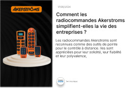 Comment les radiocommandes Akerstroms simplifient-elles la vie des entreprises ?